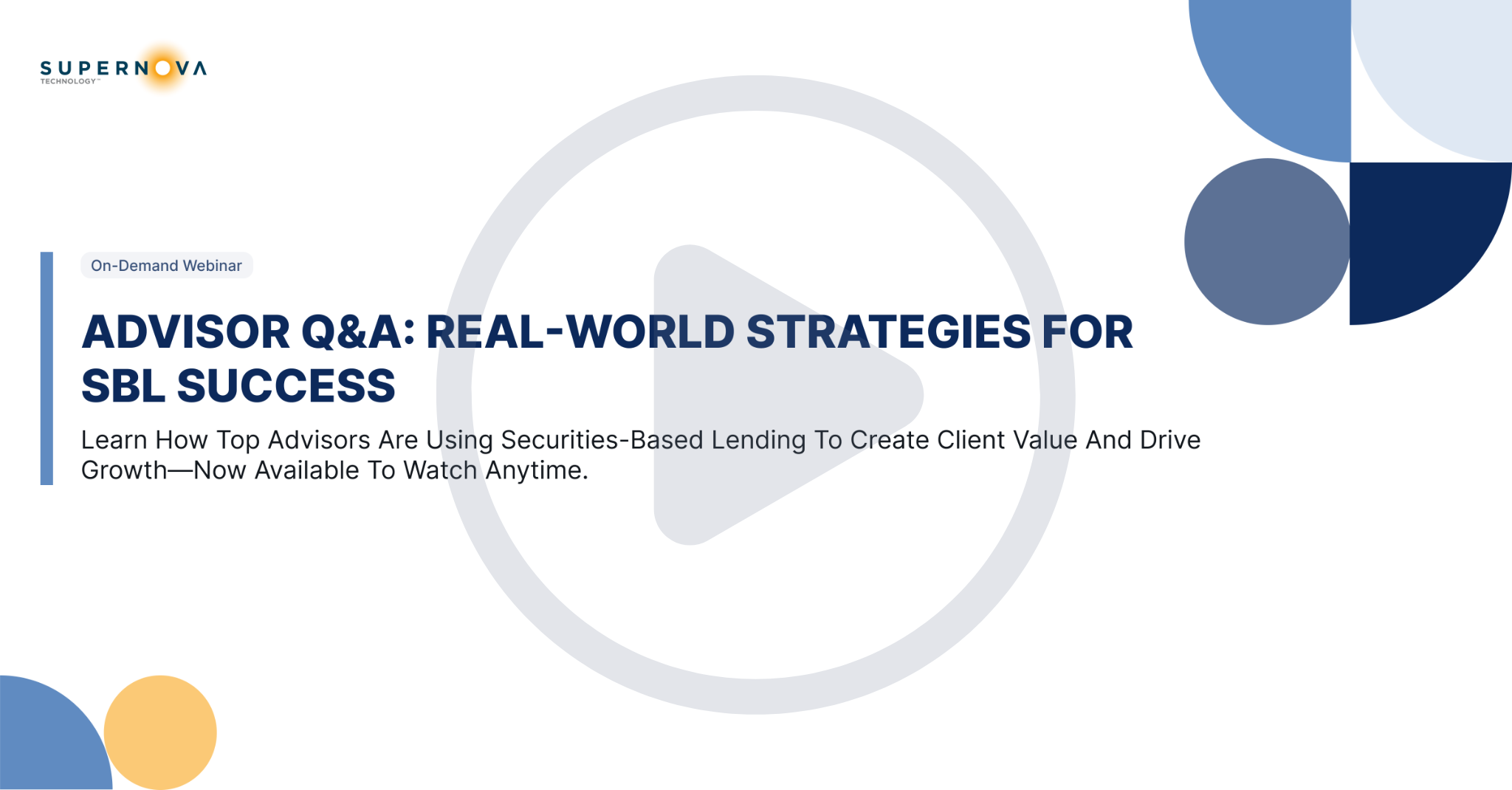 Webinar Replay: Real-World Strategies for SBL Success